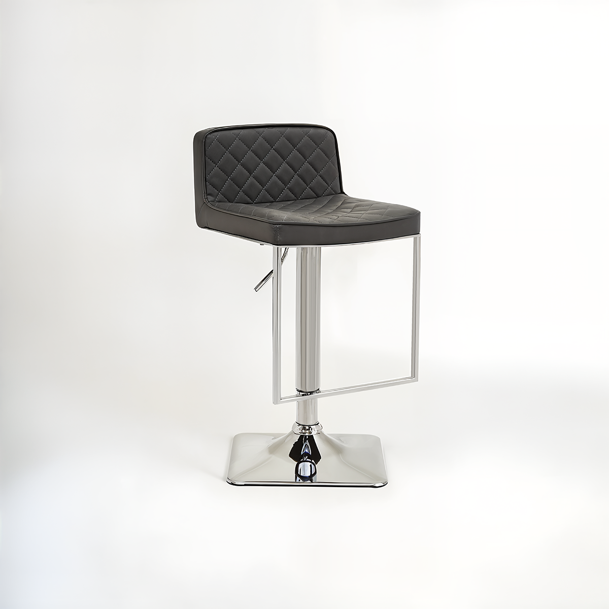 Baina Dark Grey And Chrome Square Base Bar Stool