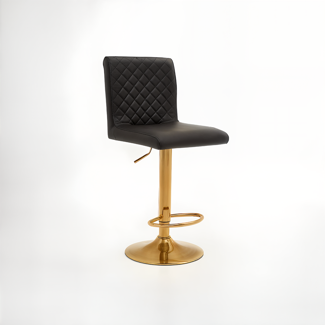 Baina Black And Gold Bar Stool With Round Base