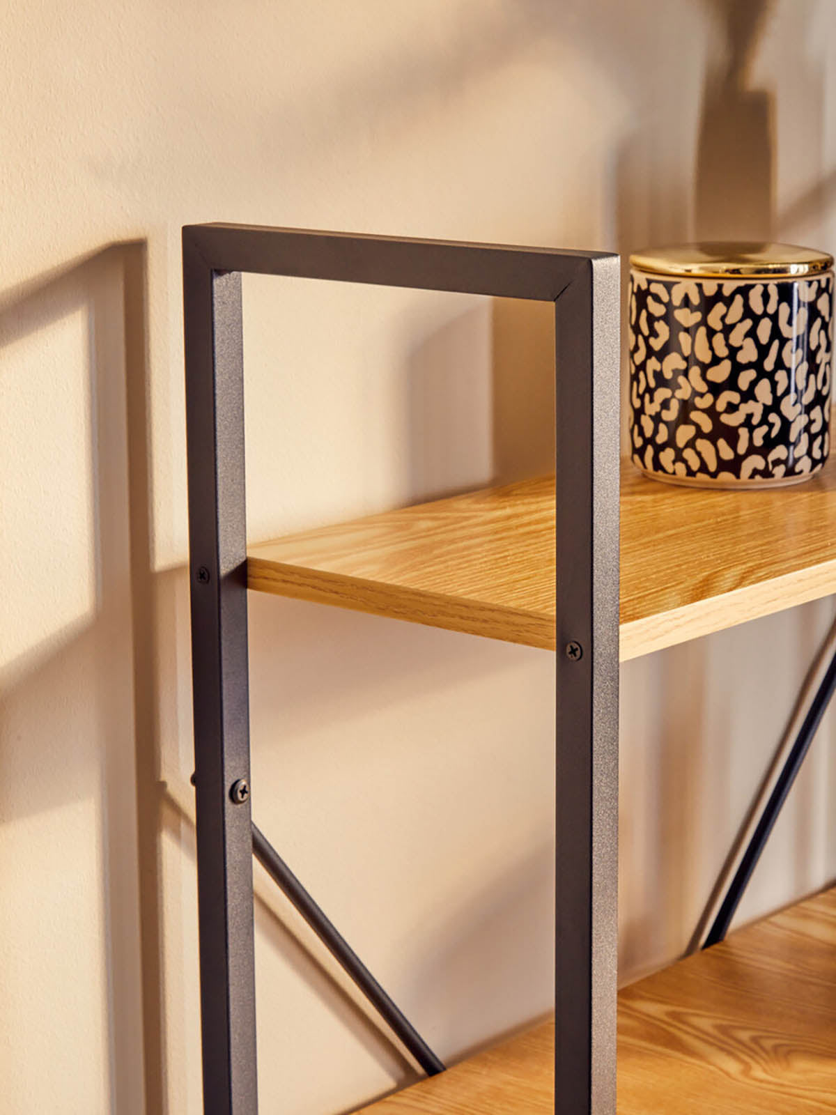 Laxton Light Yellow Desk With Shelves