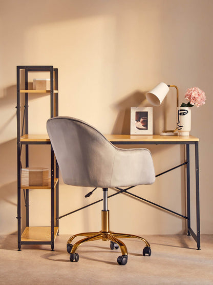 Laxton Light Yellow Desk With Shelves