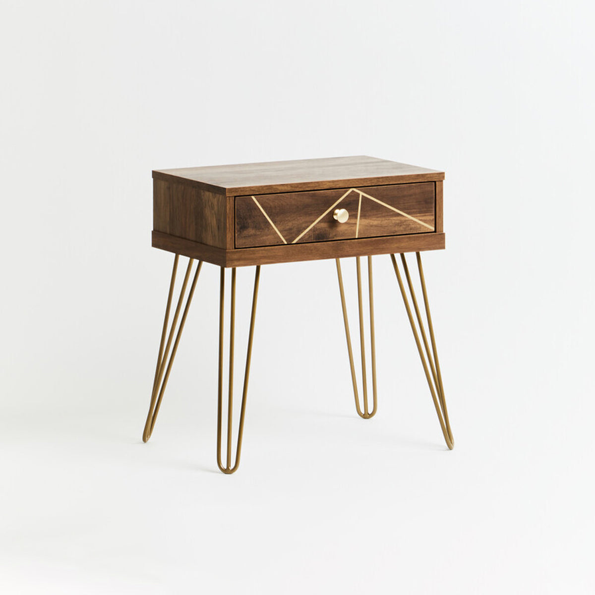 Flori 1 Drawer Draw Side Table with Hairpin Legs