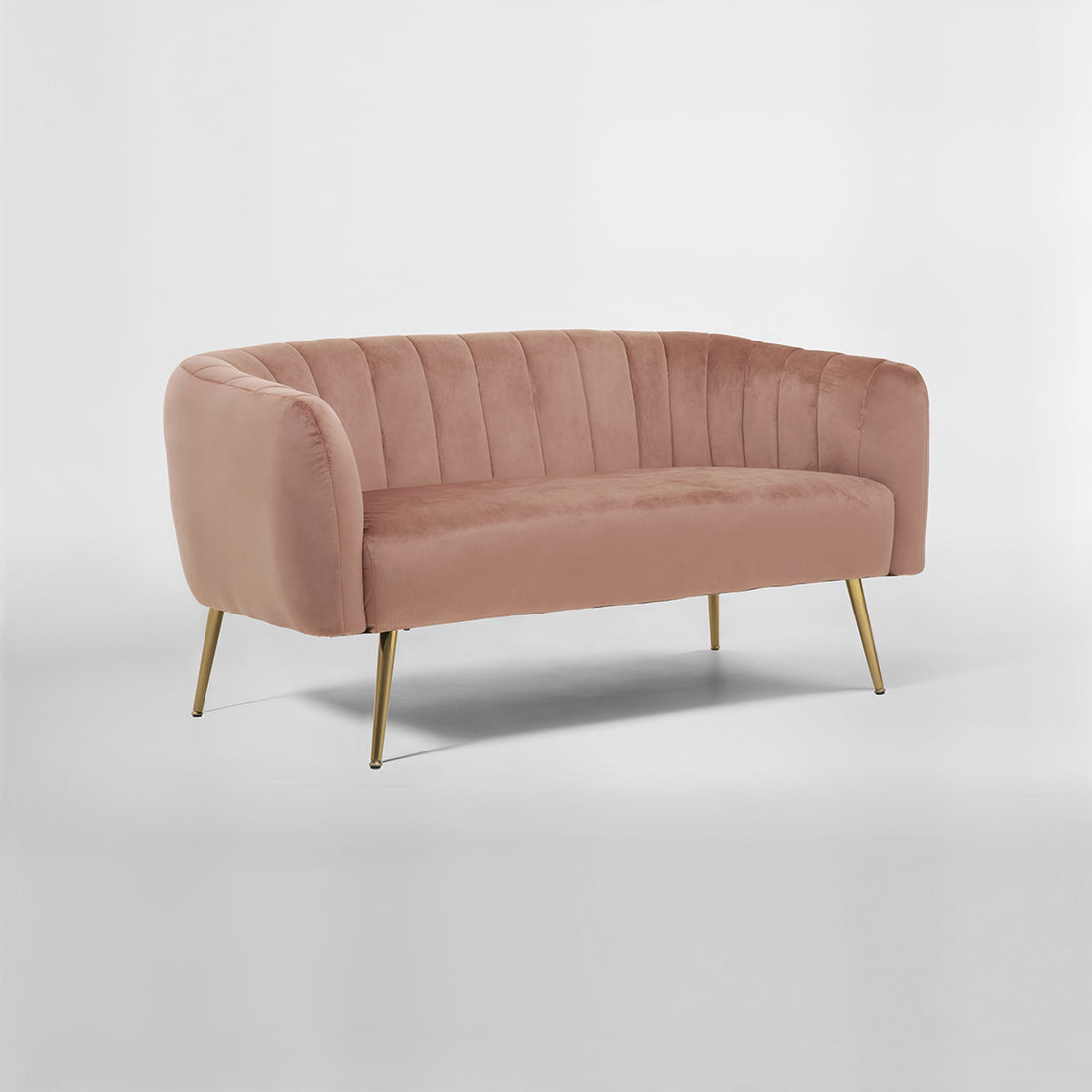 Larissa Two Seat Pink Velvet Sofa