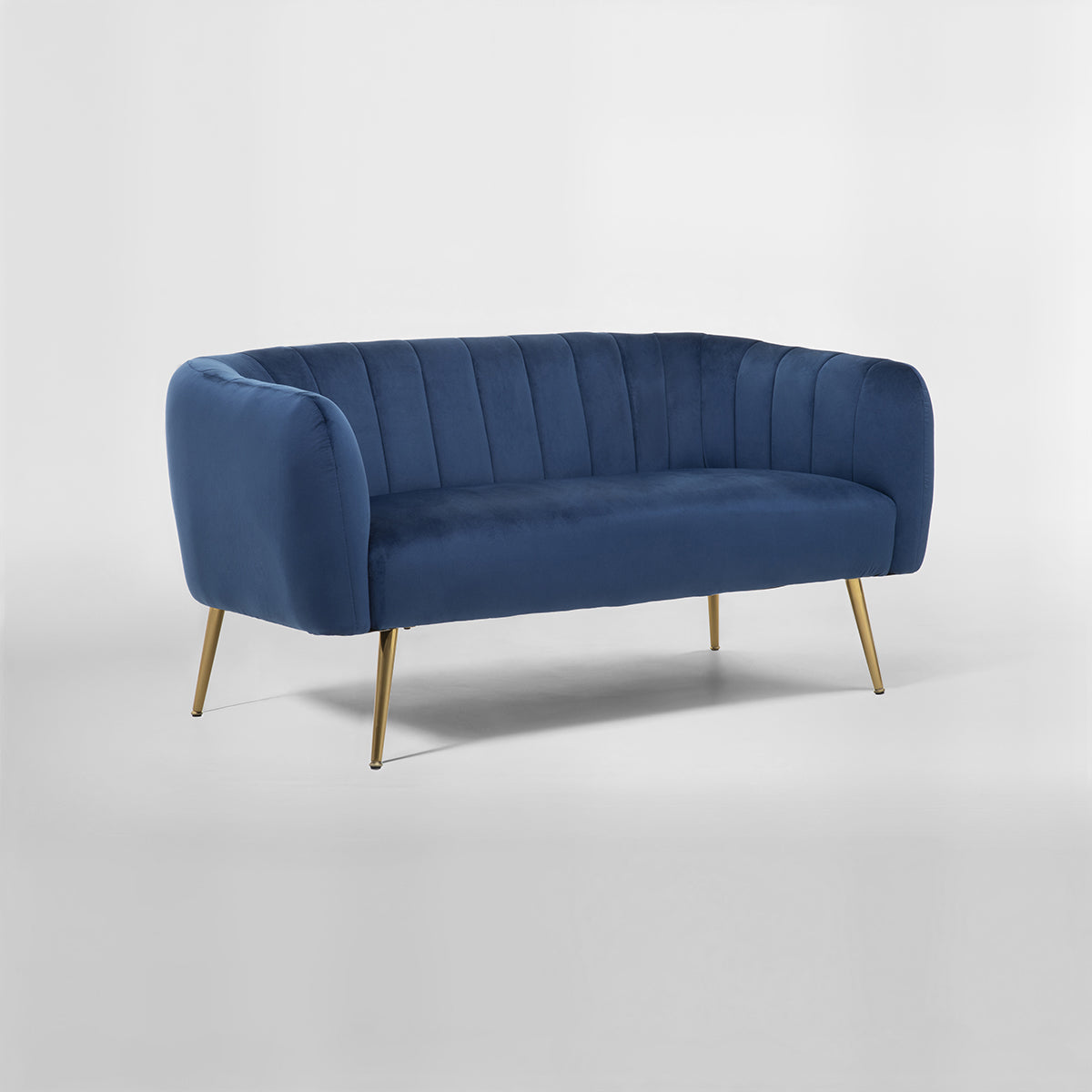 Larissa Two Seat Blue Velvet Sofa