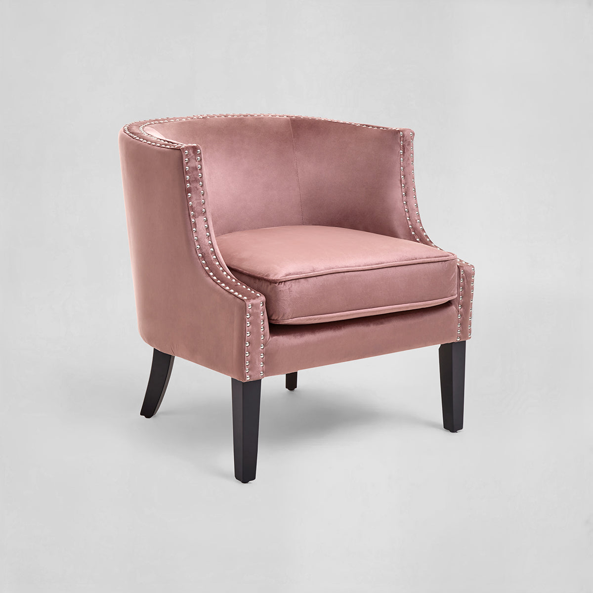 Larissa Pink Velvet Studded Chair