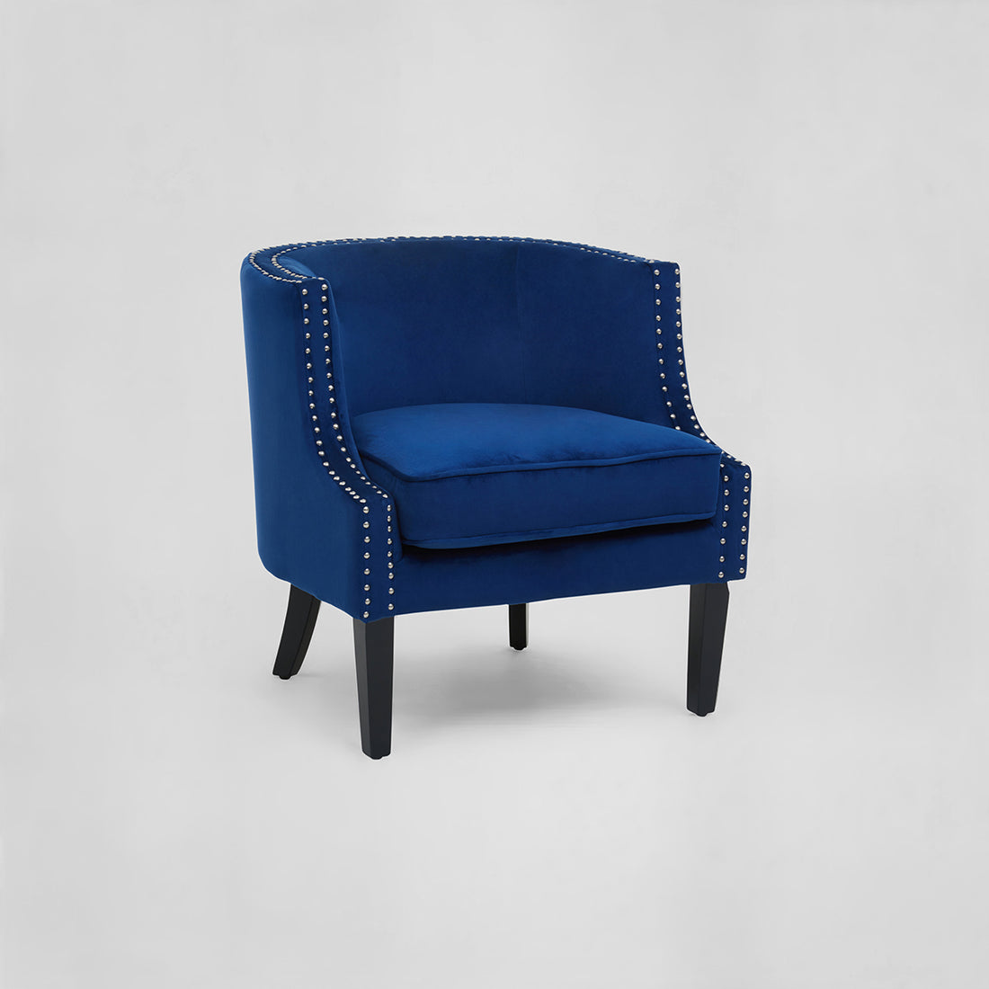 Larissa Blue Velvet Studded Chair