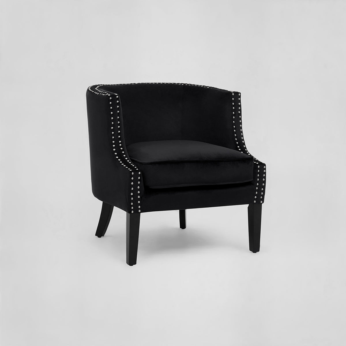 Larissa Black Velvet Studded Chair