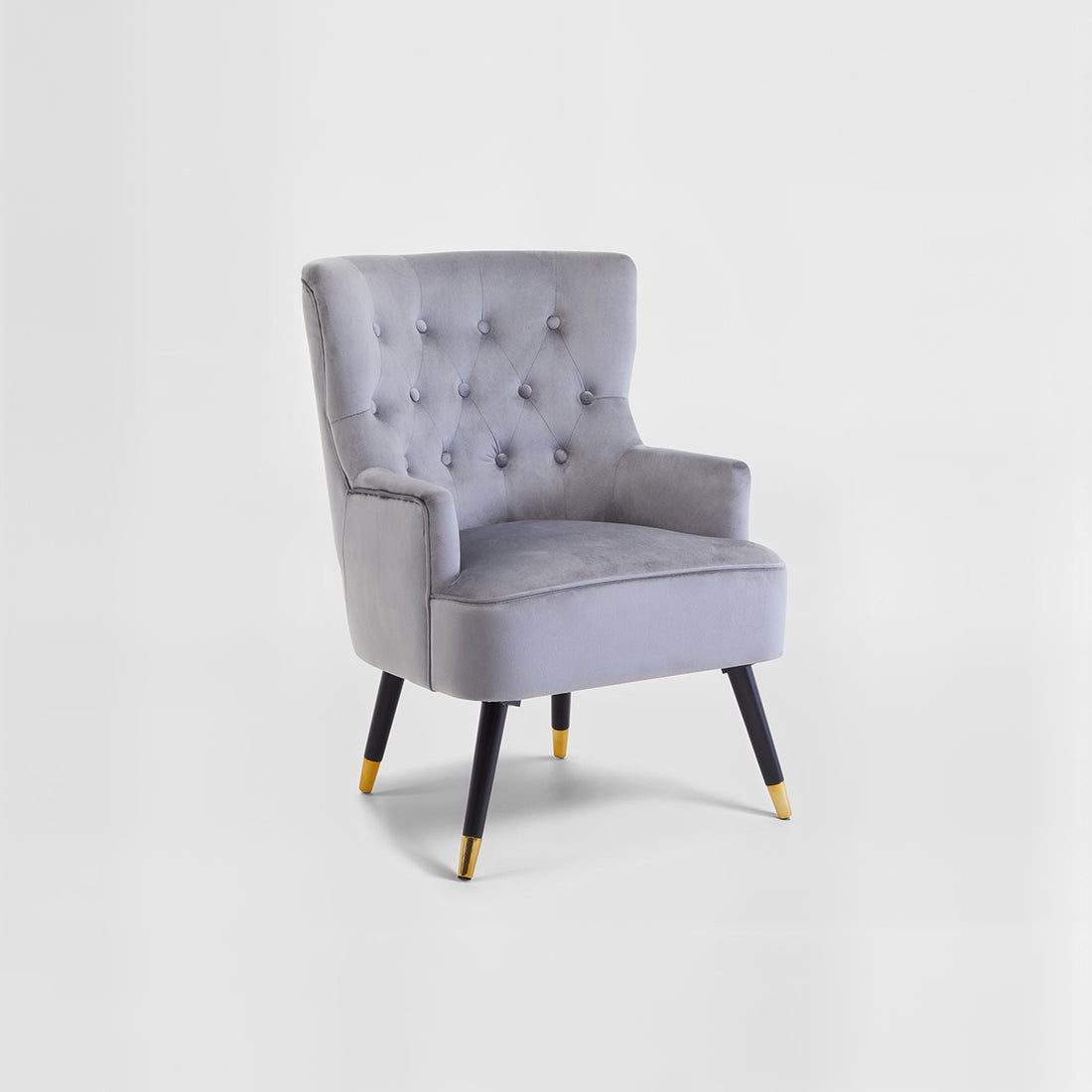 Loretta Grey Velvet Tufted Chair