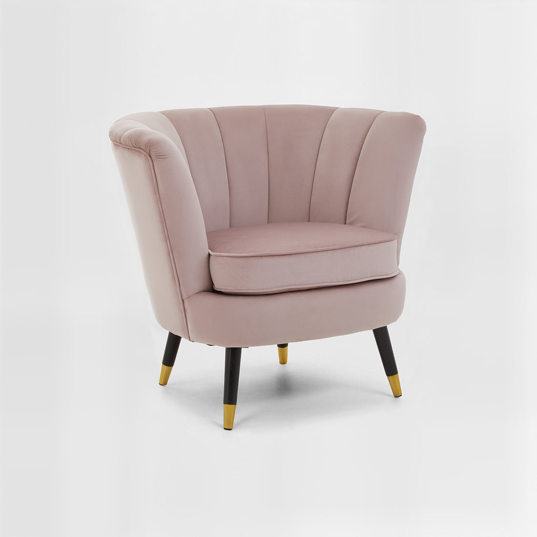 Loretta Dusky Pink Velvet Shell Accent Chair