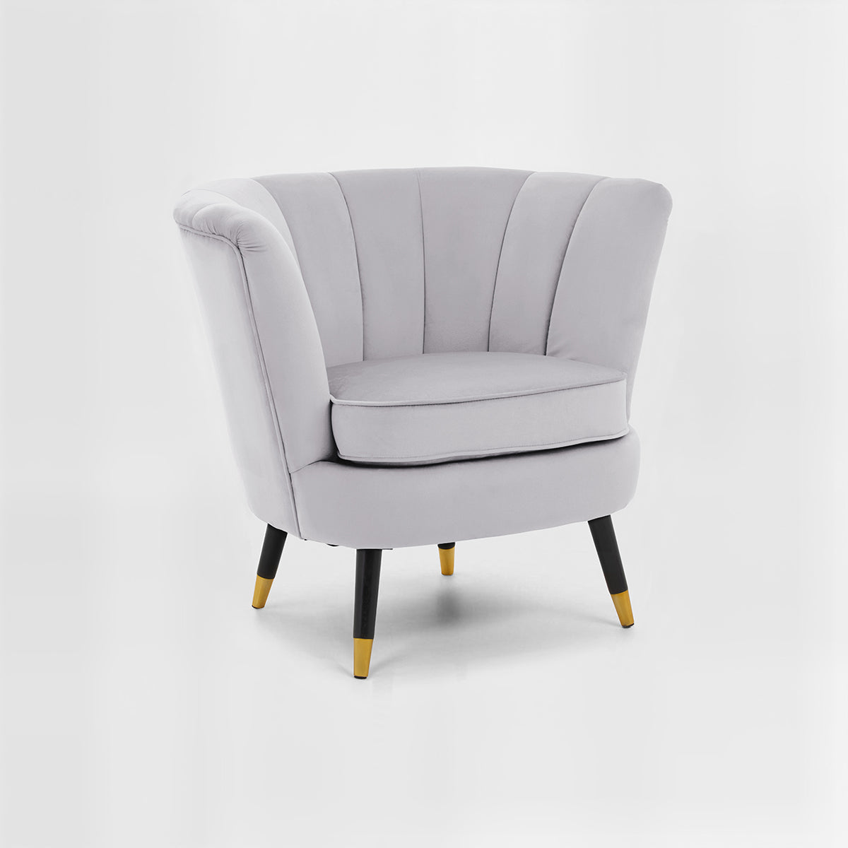 Loretta Grey Velvet Shell Accent Chair