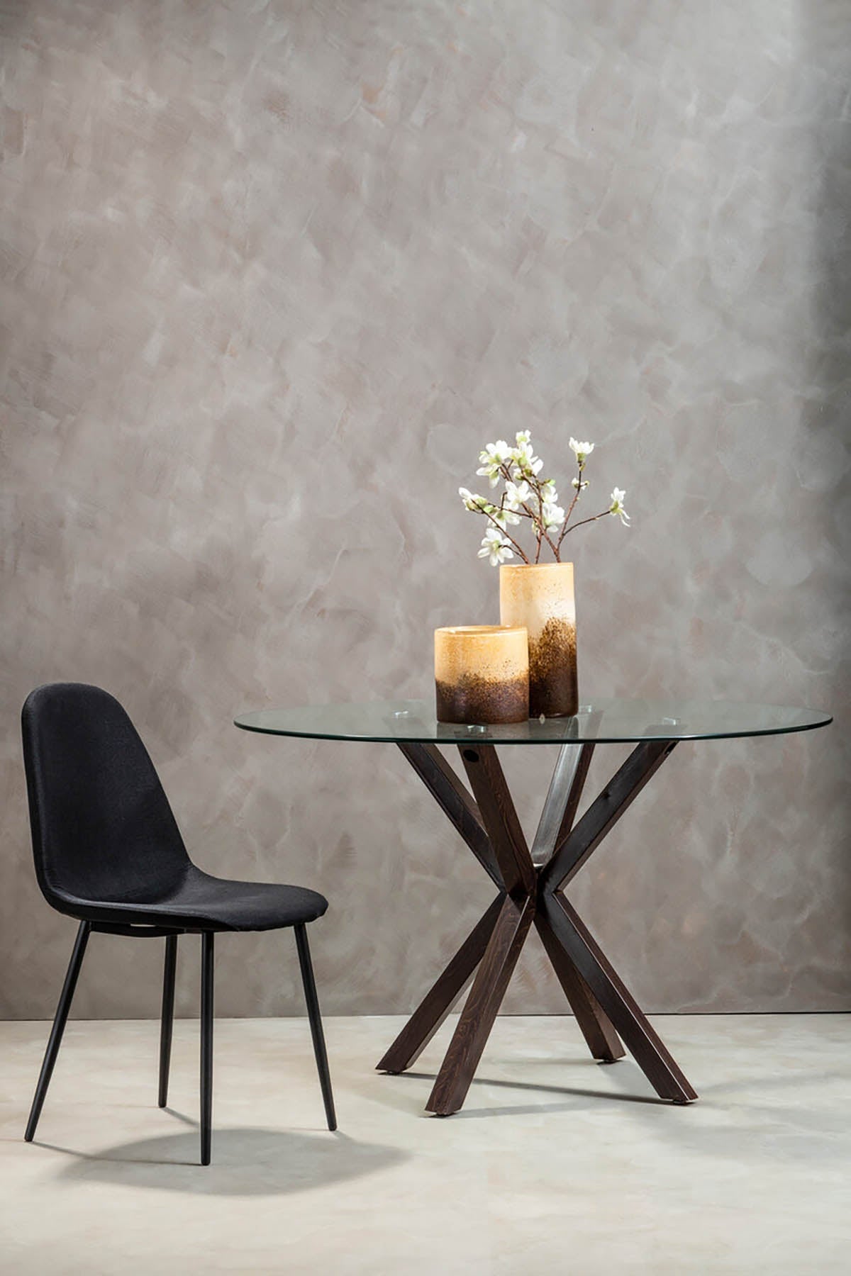 Salford Dining Table With Black Wood Effect Metal Legs