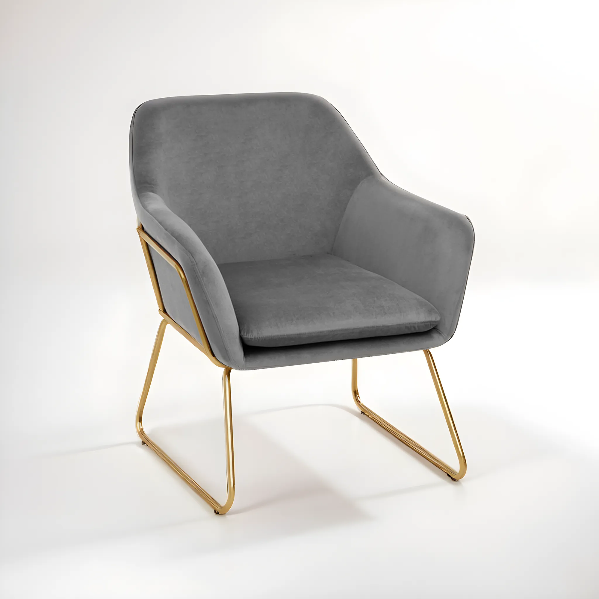 Xander Grey Velvet Armchair