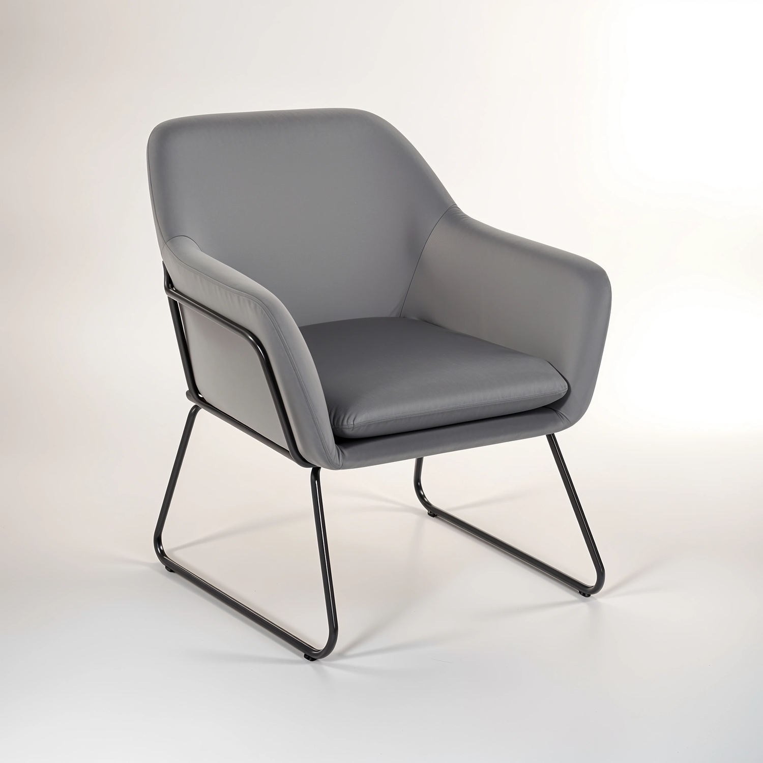 Xander Grey Velvet and Black Frame Armchair