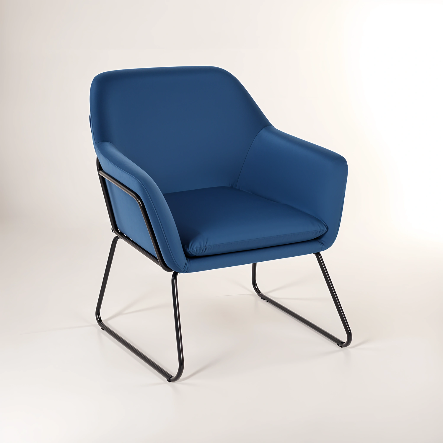 Xander Midnight Velvet and Black Frame Armchair