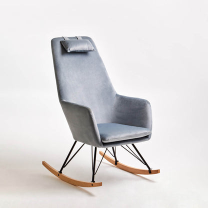 Stockholm Blue Velvet Rocking Chair