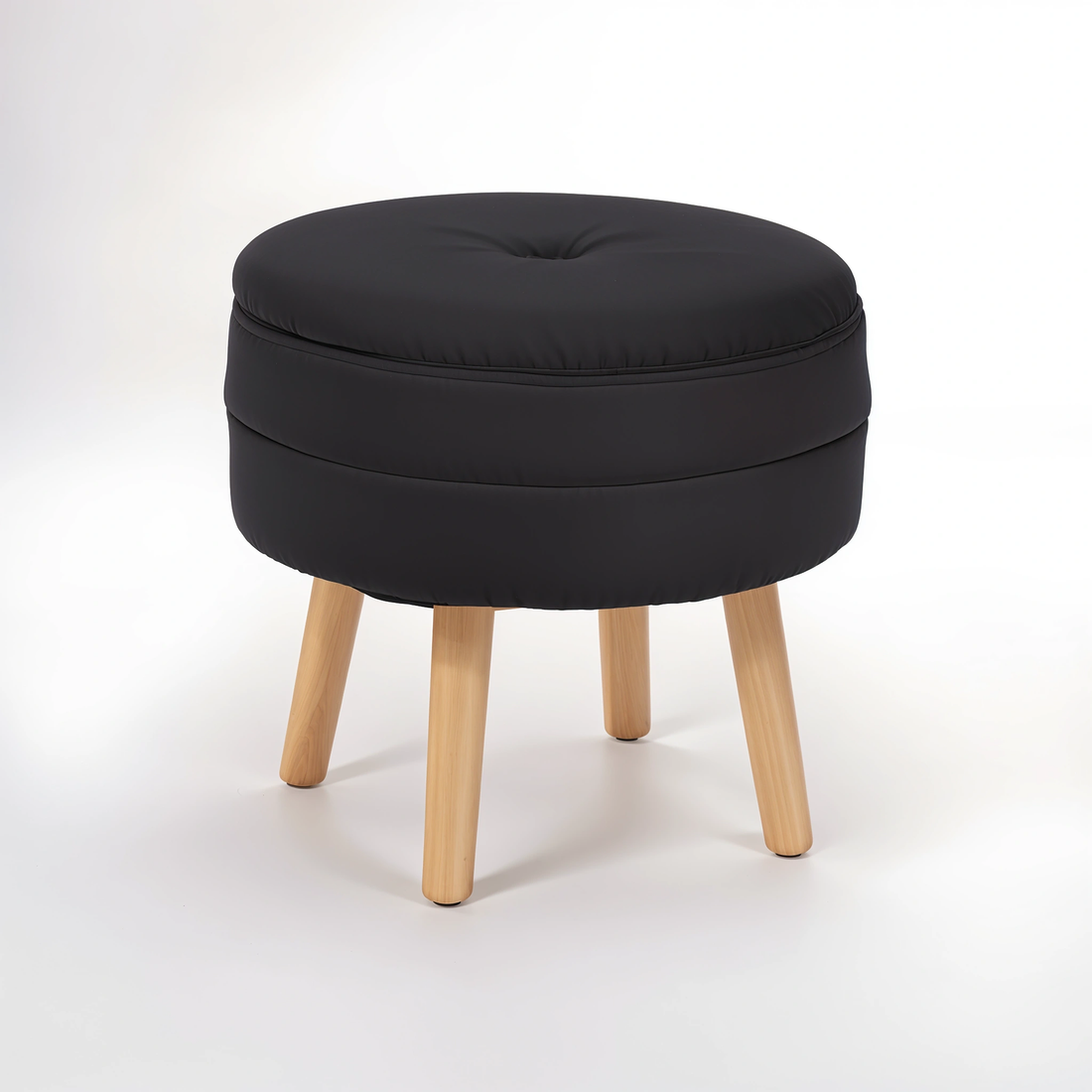 Ivy Black Velvet Stool