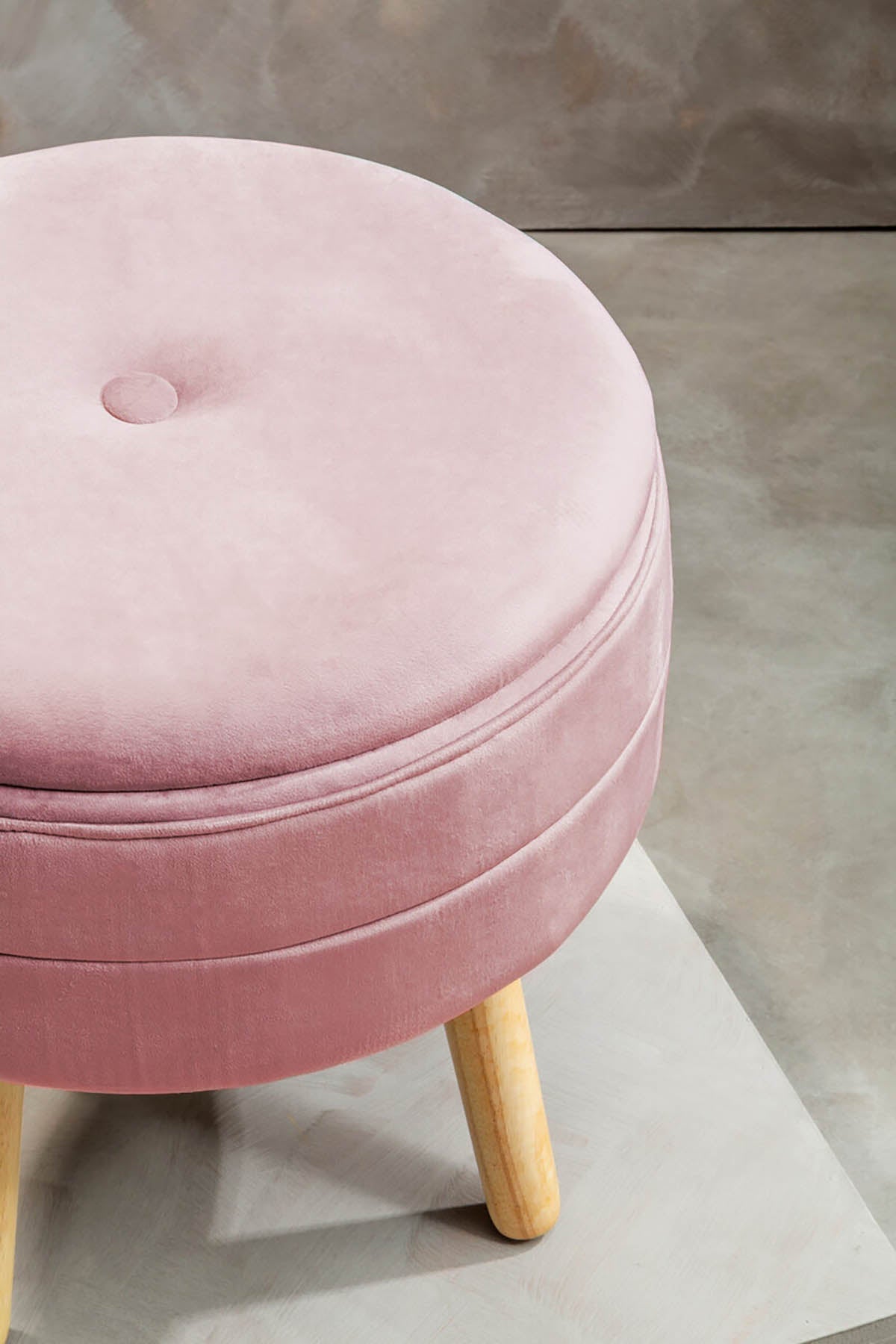 Ivy Pink Velvet Stool