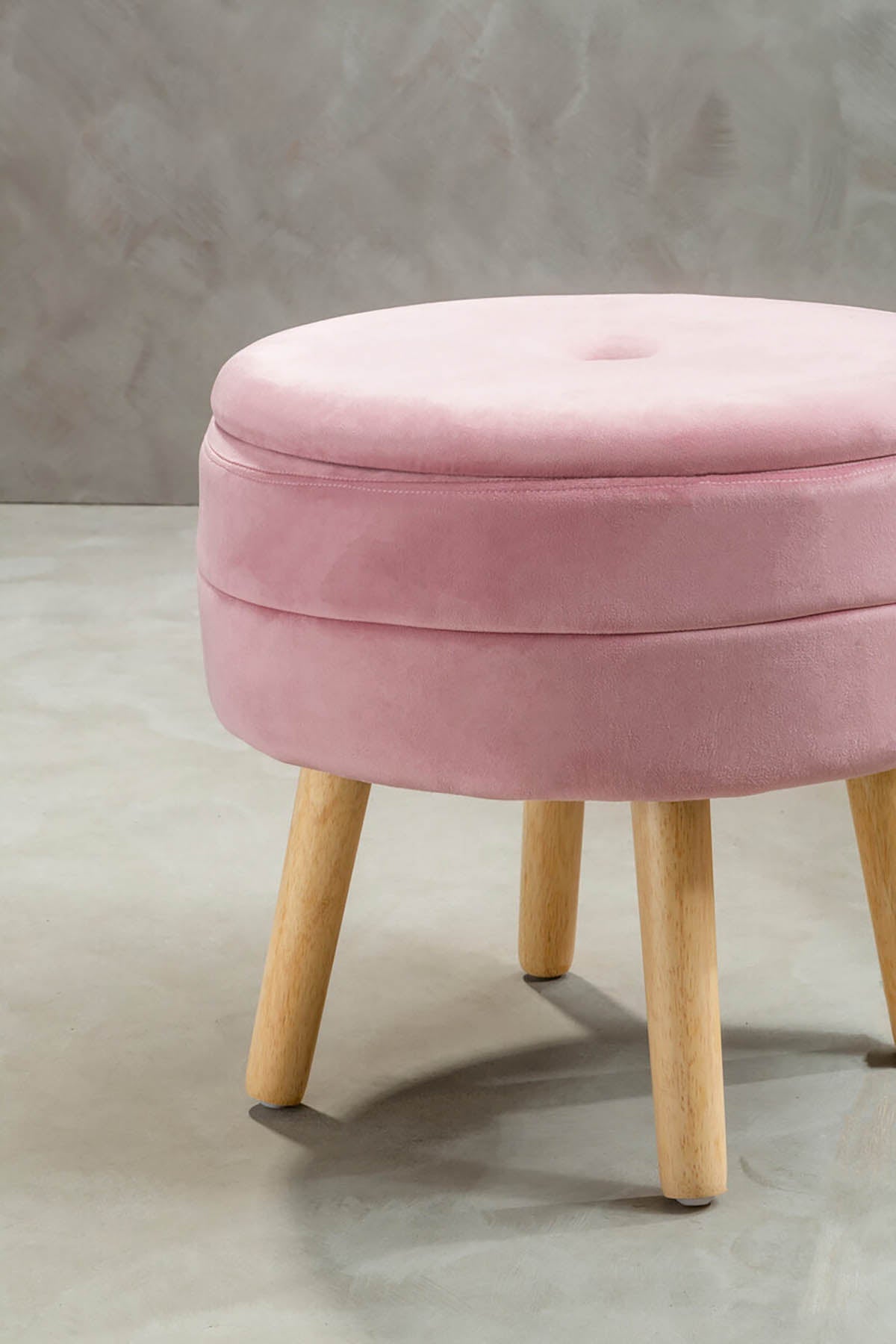 Ivy Pink Velvet Stool