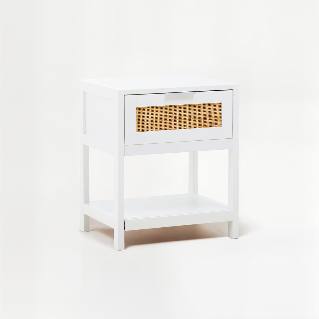 Sherman White Wood Side Table