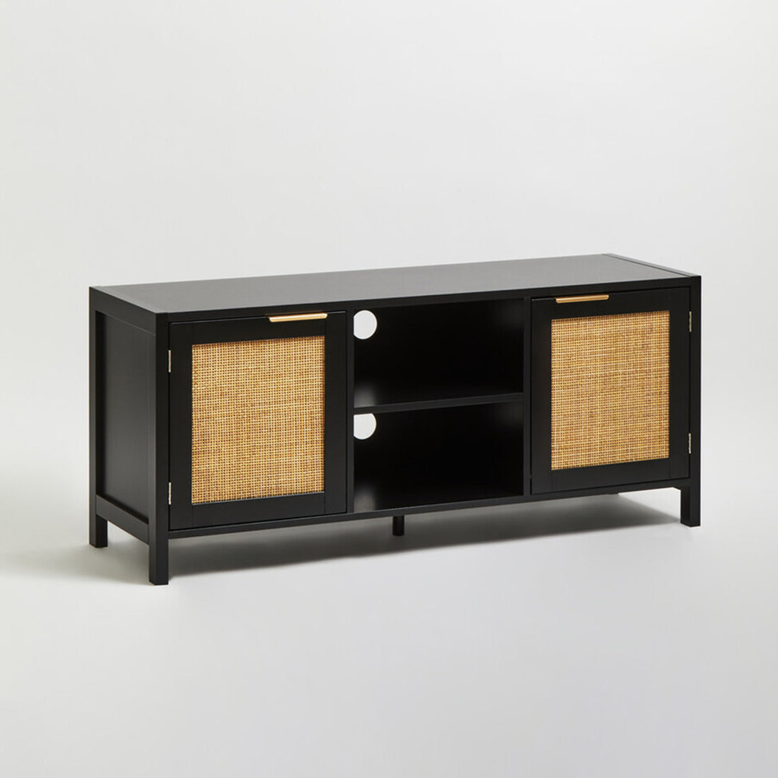 Sherman Black Wood Media Unit