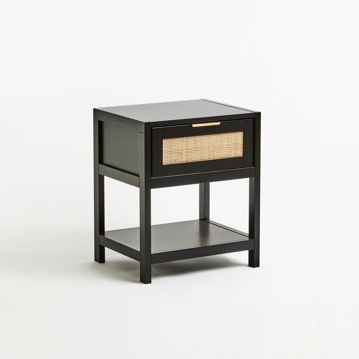 Sherman Black and Natural Bedside Table