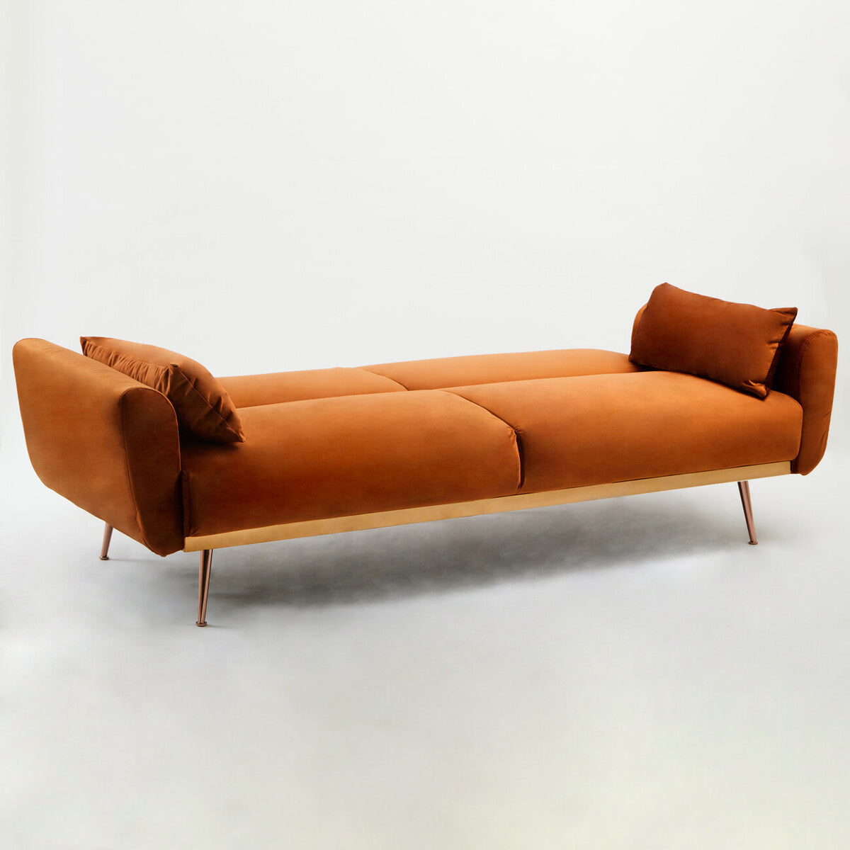 Hatton Burnt Orange Velvet Sofa Bed