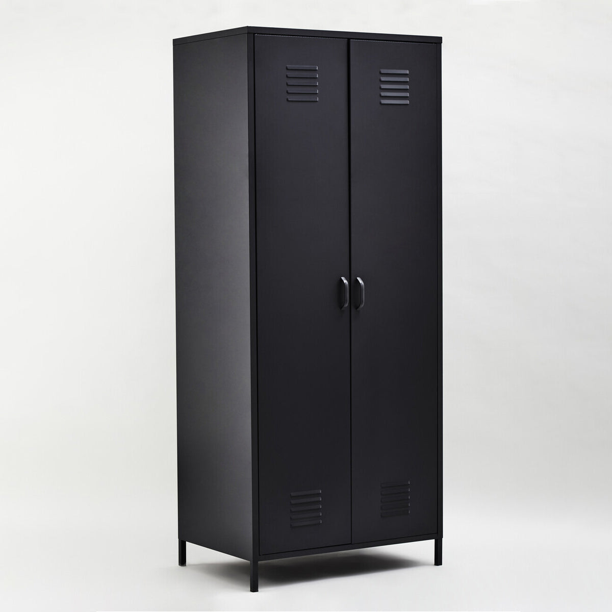 Academy Black Two Door Locker Style Wardrobe