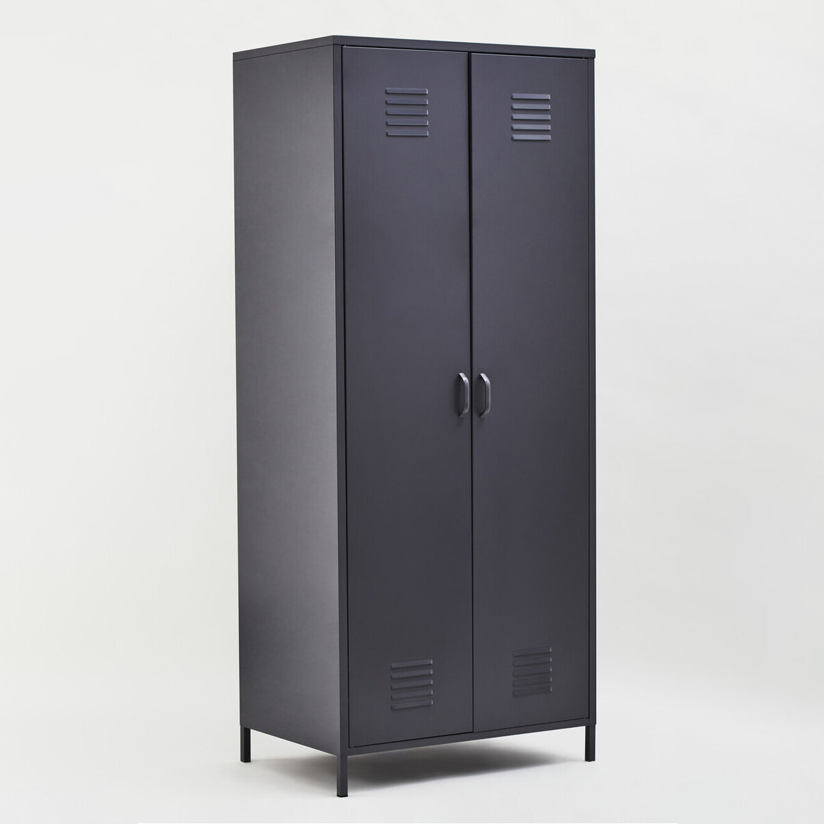 Academy Grey Two Door Locker Style Wardrobe