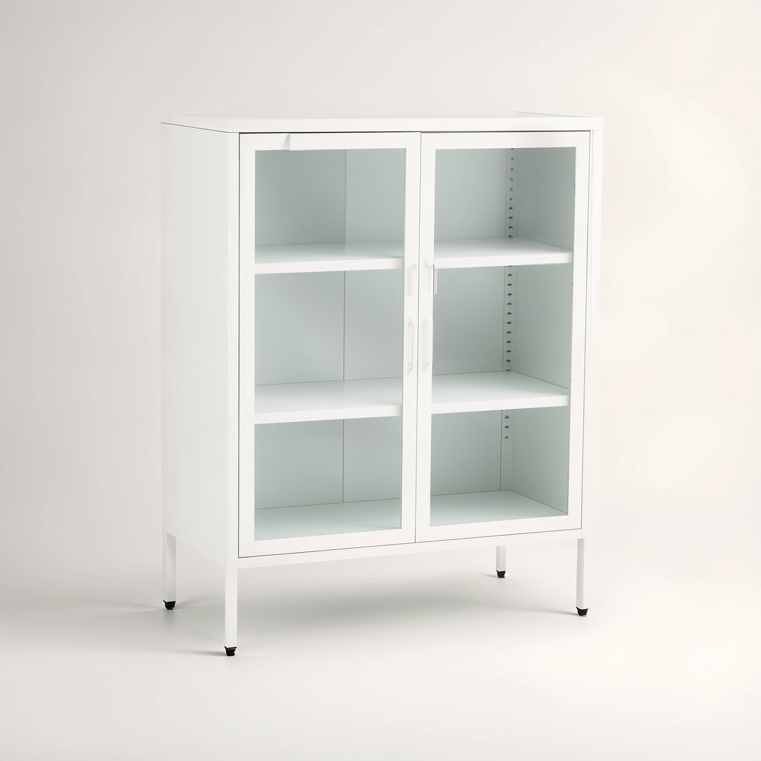 Acier Two Door White Cabinet