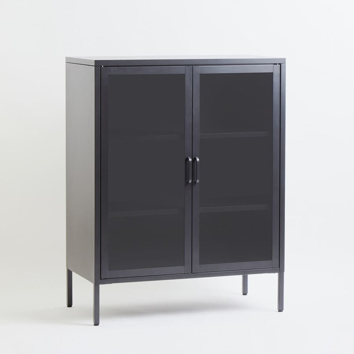 Acier Two Door Grey Metal Cabinet