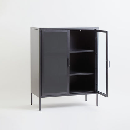 Acier Two Door Grey Metal Cabinet