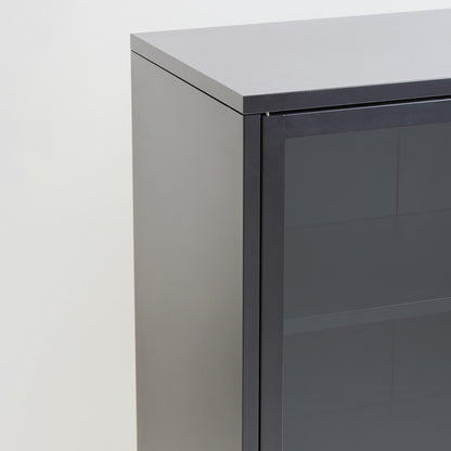 Acier Two Door Grey Metal Cabinet