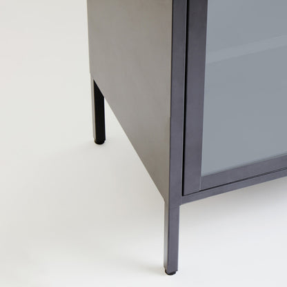 Acier Two Door Grey Metal Cabinet