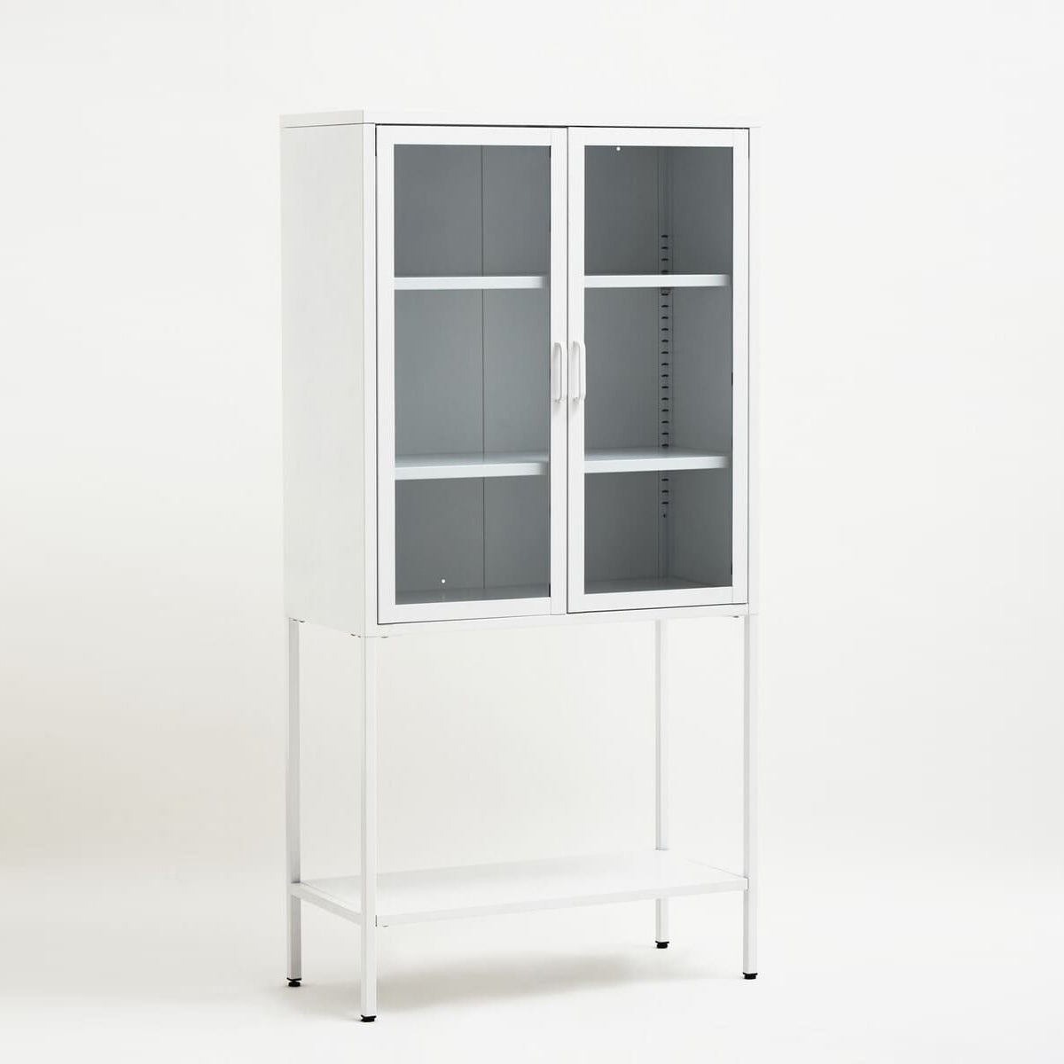 Acier Two Door White Metal Cabinet