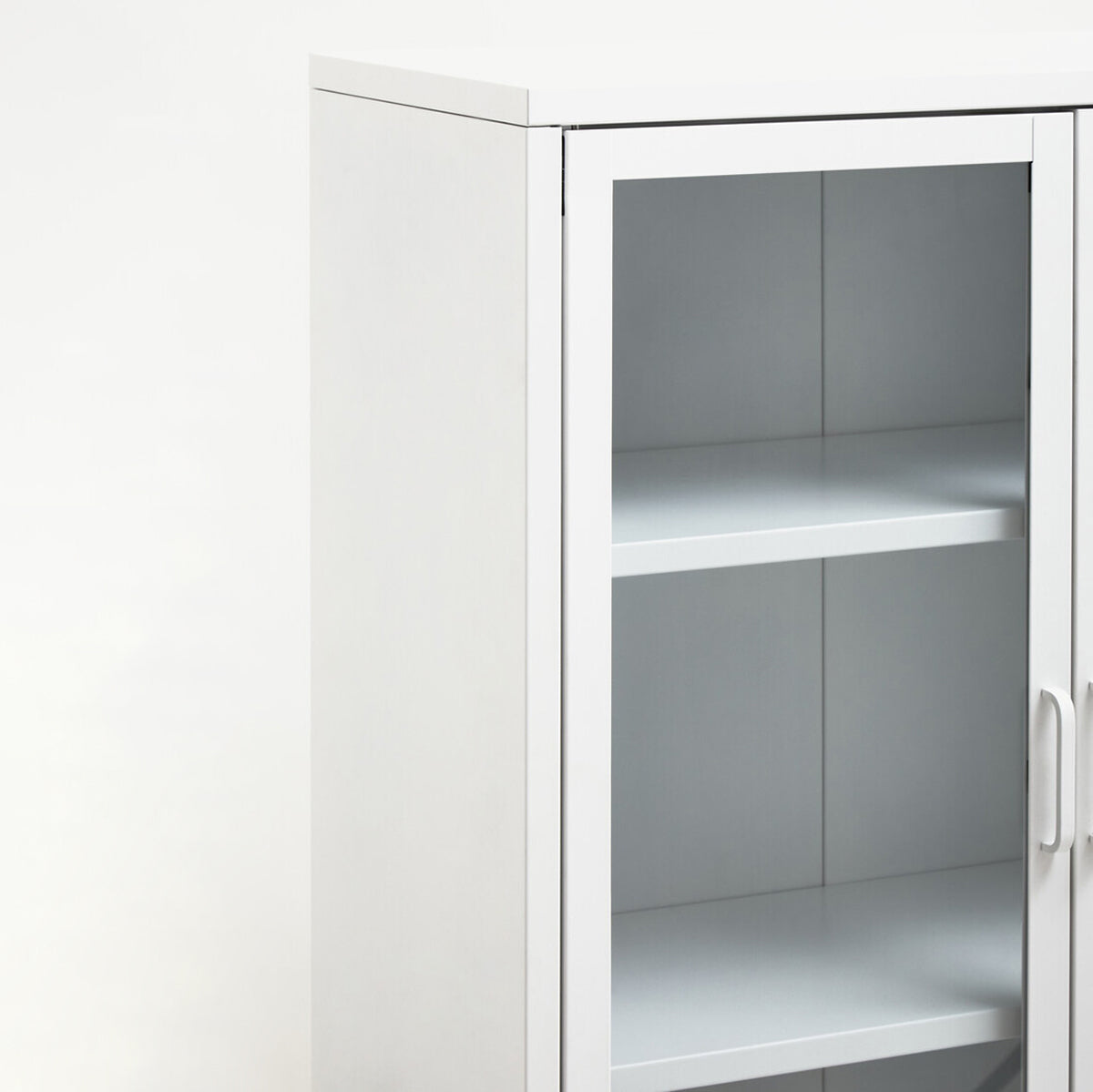 Acier Two Door White Metal Cabinet