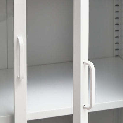 Acier Two Door White Metal Cabinet