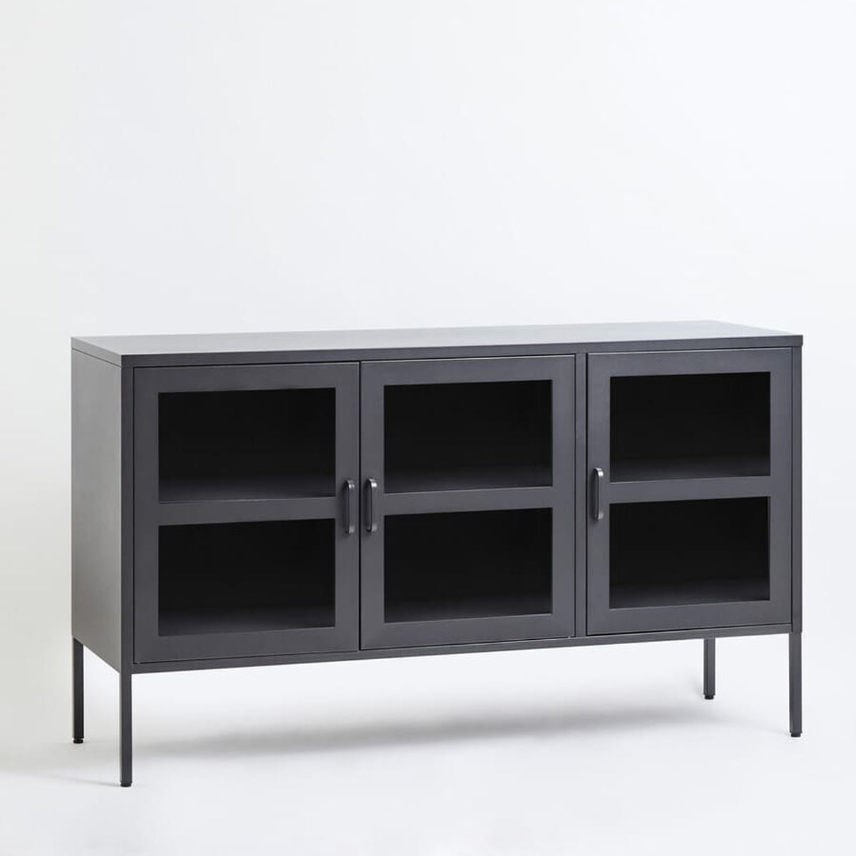 Acier Three Door Grey Metal Sideboard