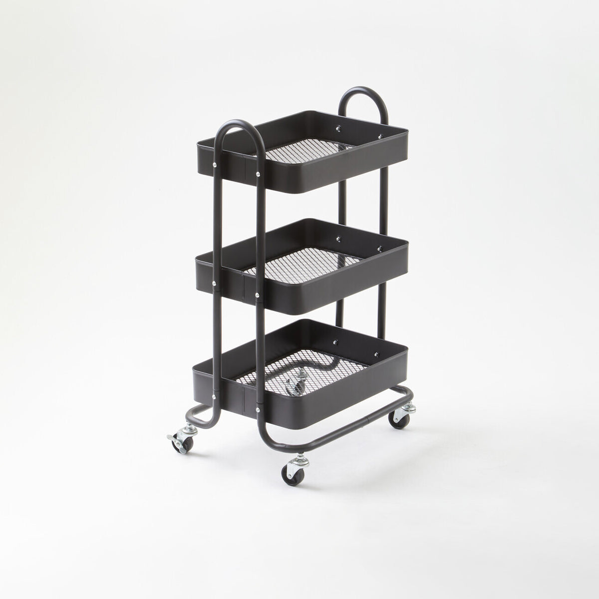 Acero Three Tier Black Metal Trolley