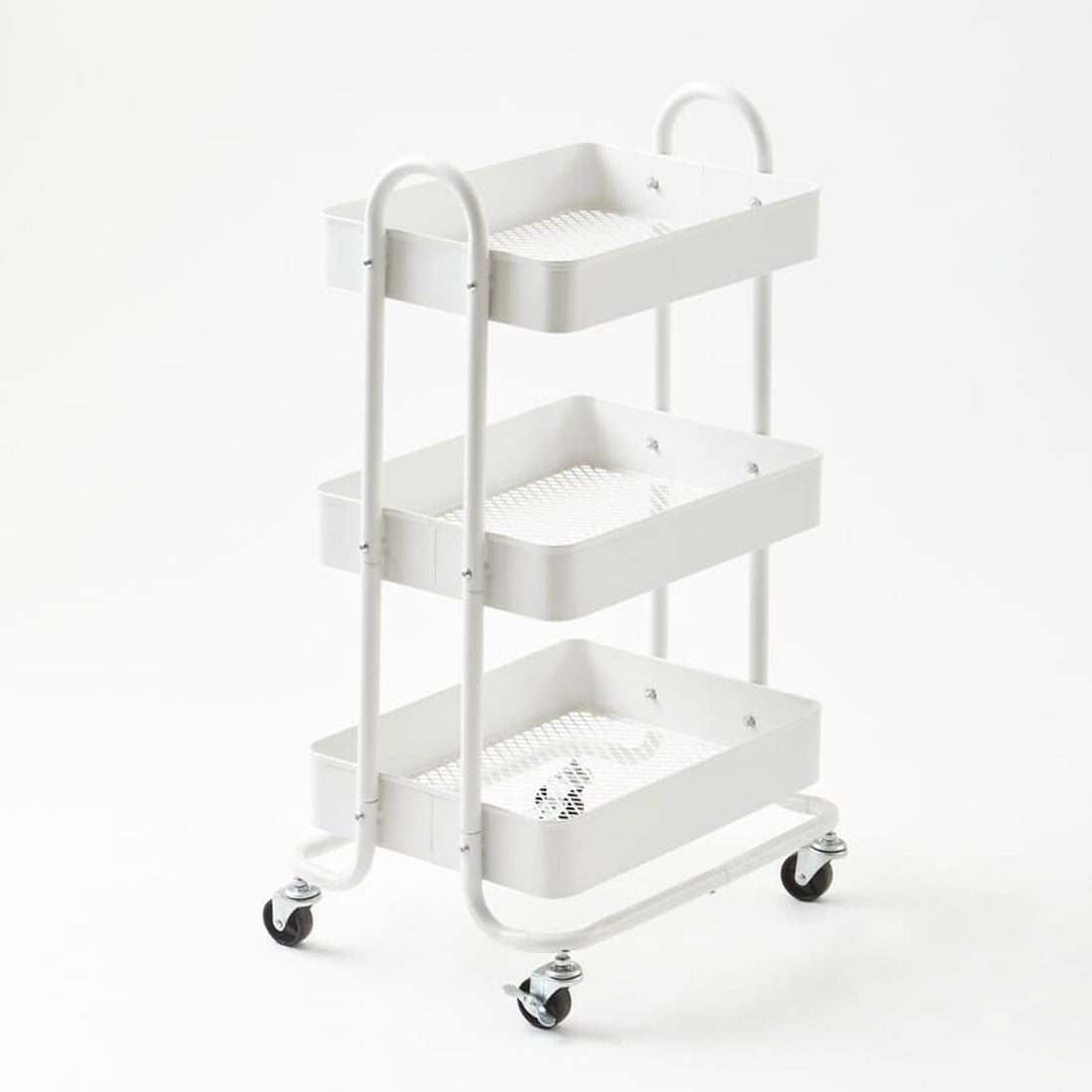 Acero Three Tier White Metal Trolley