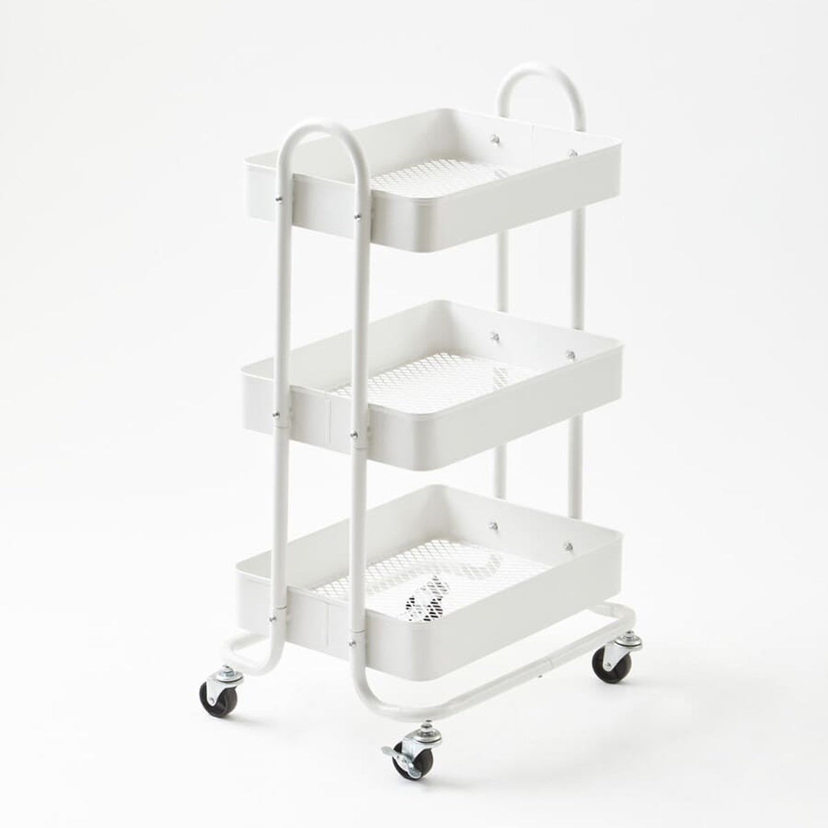 Acero Three Tier White Metal Trolley