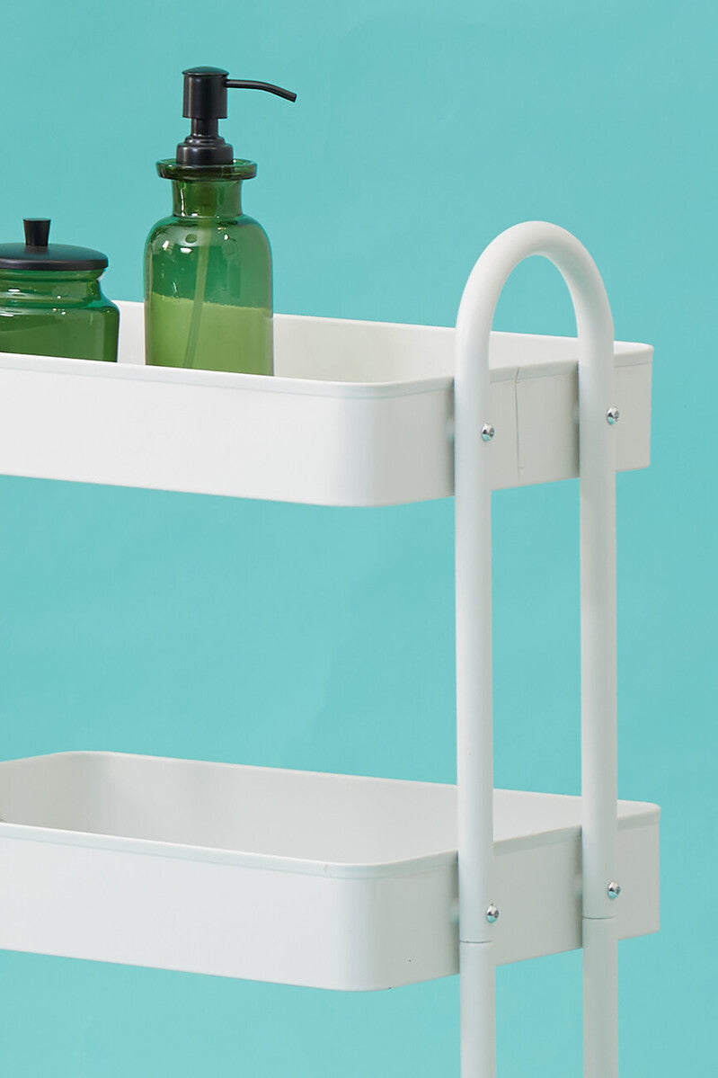 Acero Three Tier White Metal Trolley