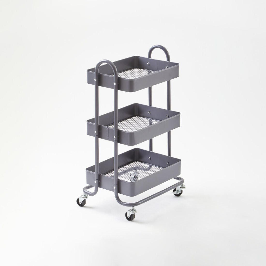 Acero Three Tier Grey Metal Trolley