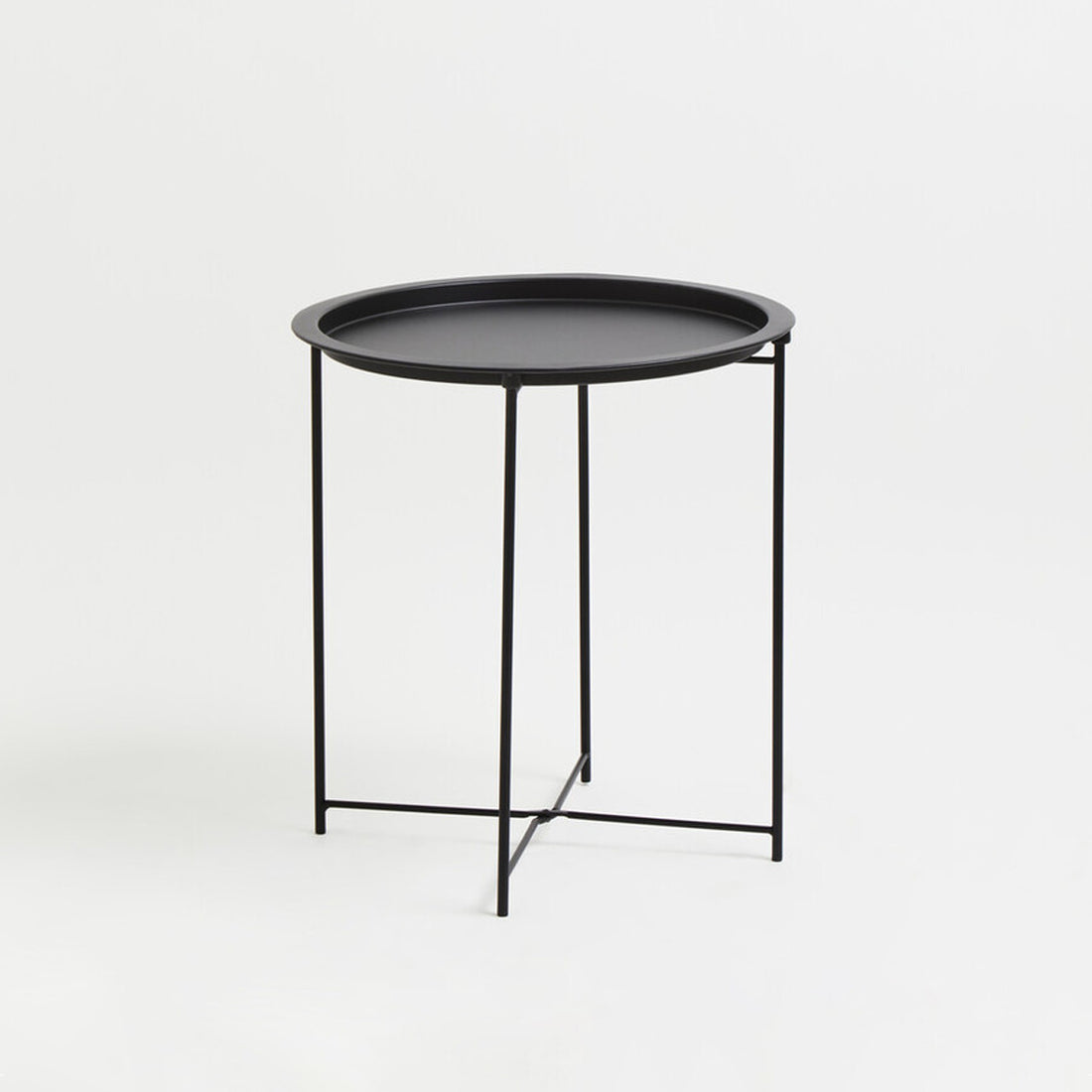 Acero Round Black Side Table