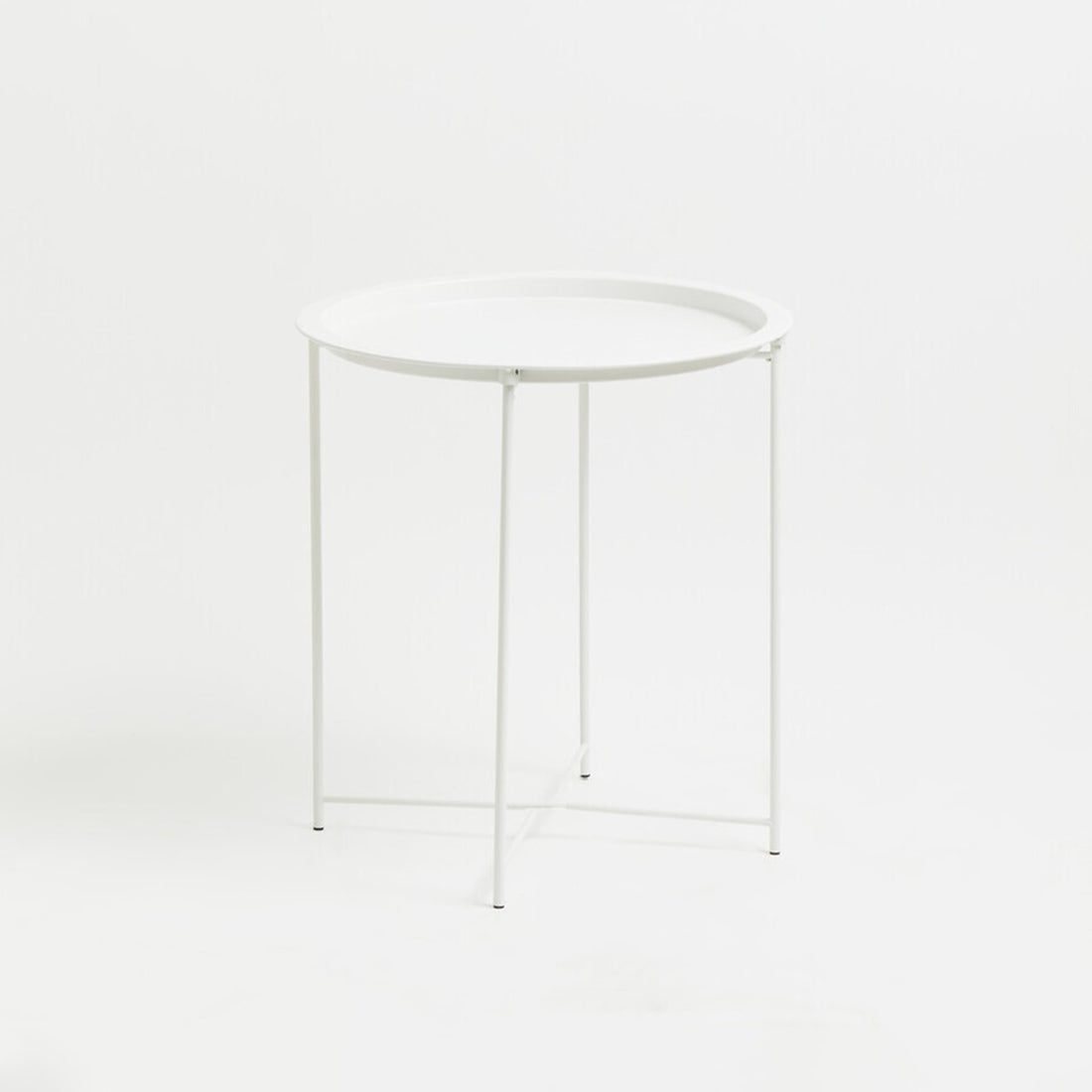 Acero Round White Side Table