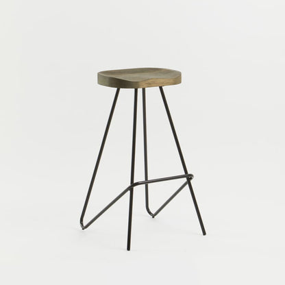 District Elm Wood Bar Stool