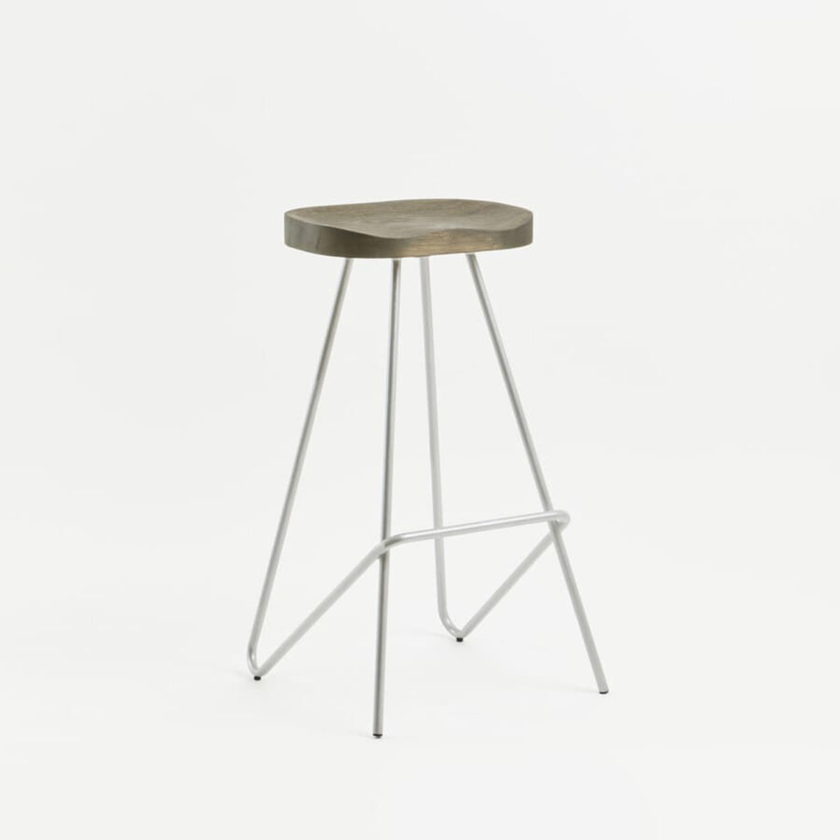 District Silver Metal Frame Bar Stool