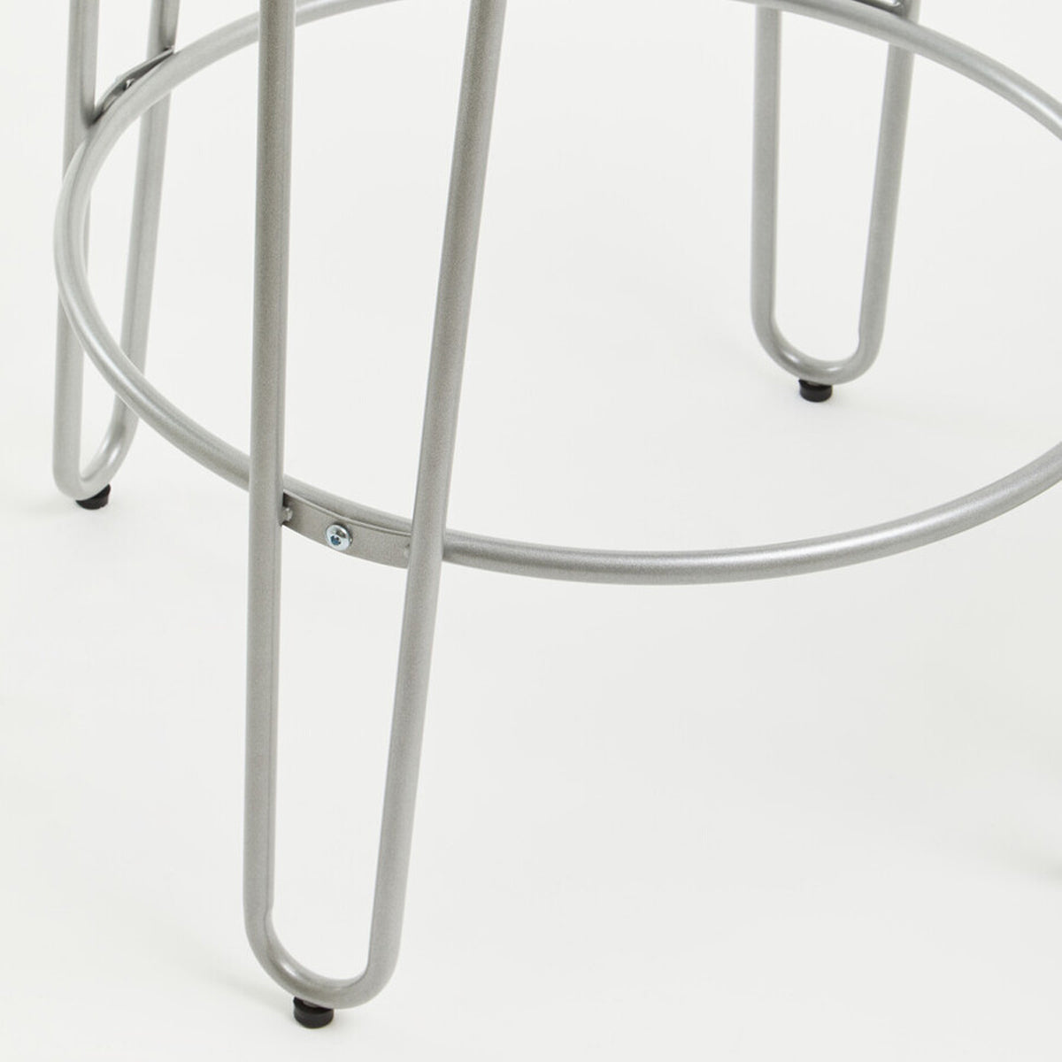 District 3Pc Silver Frame Bar Table Stool Set