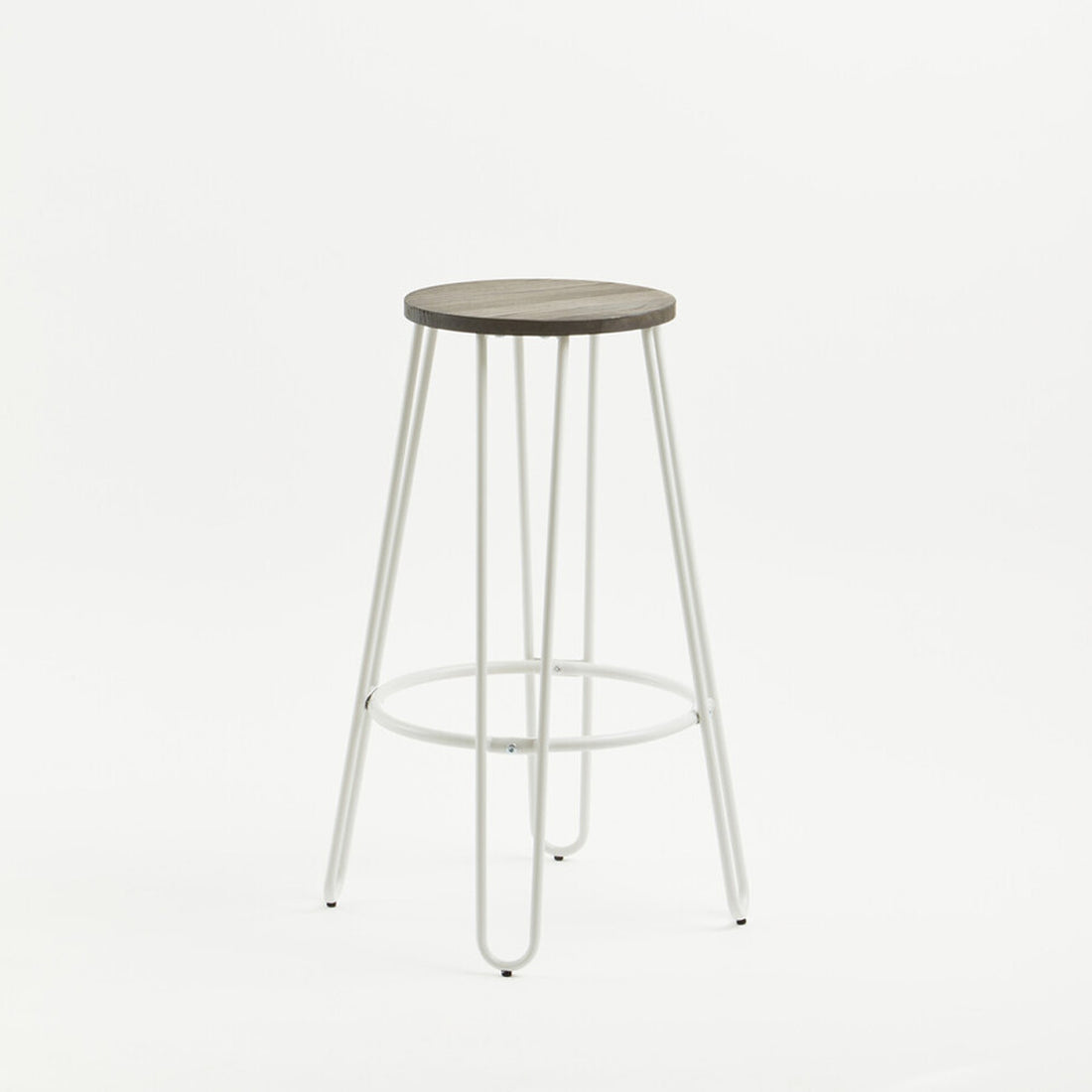 District White Finish Metal Frame Bar Stool