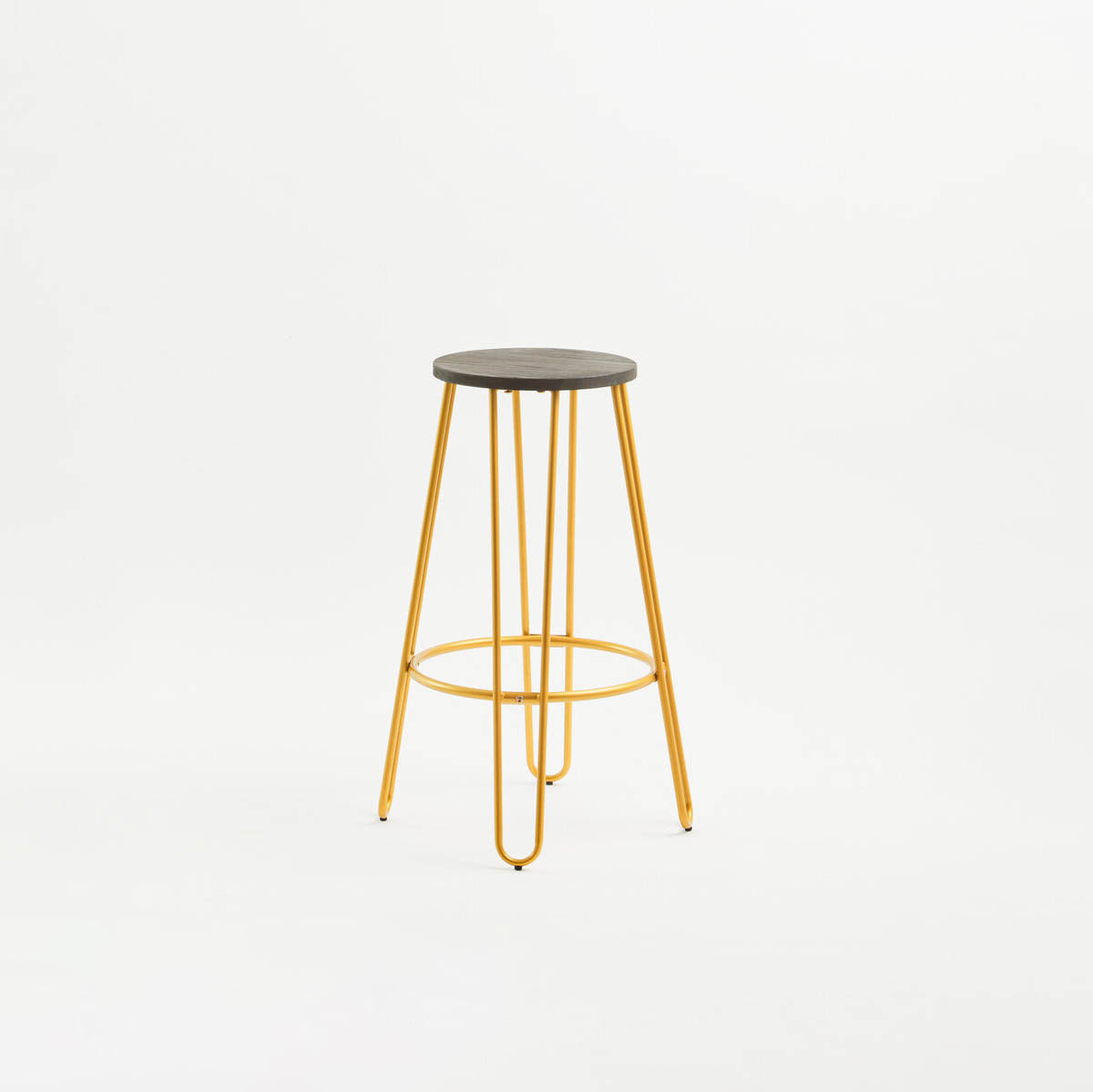 District Gold Finish Metal Frame Bar Stool