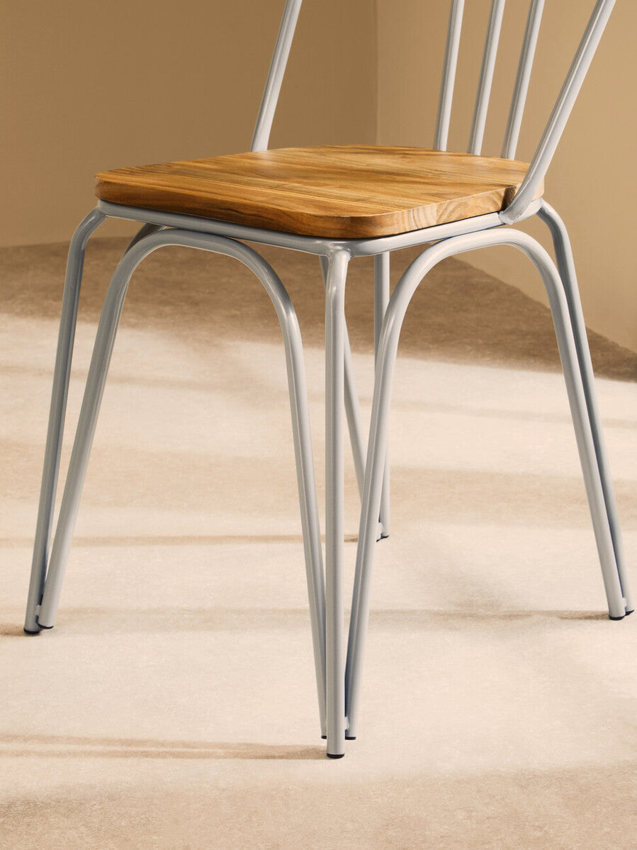 District Grey Finish Metal Frame Dining Chair