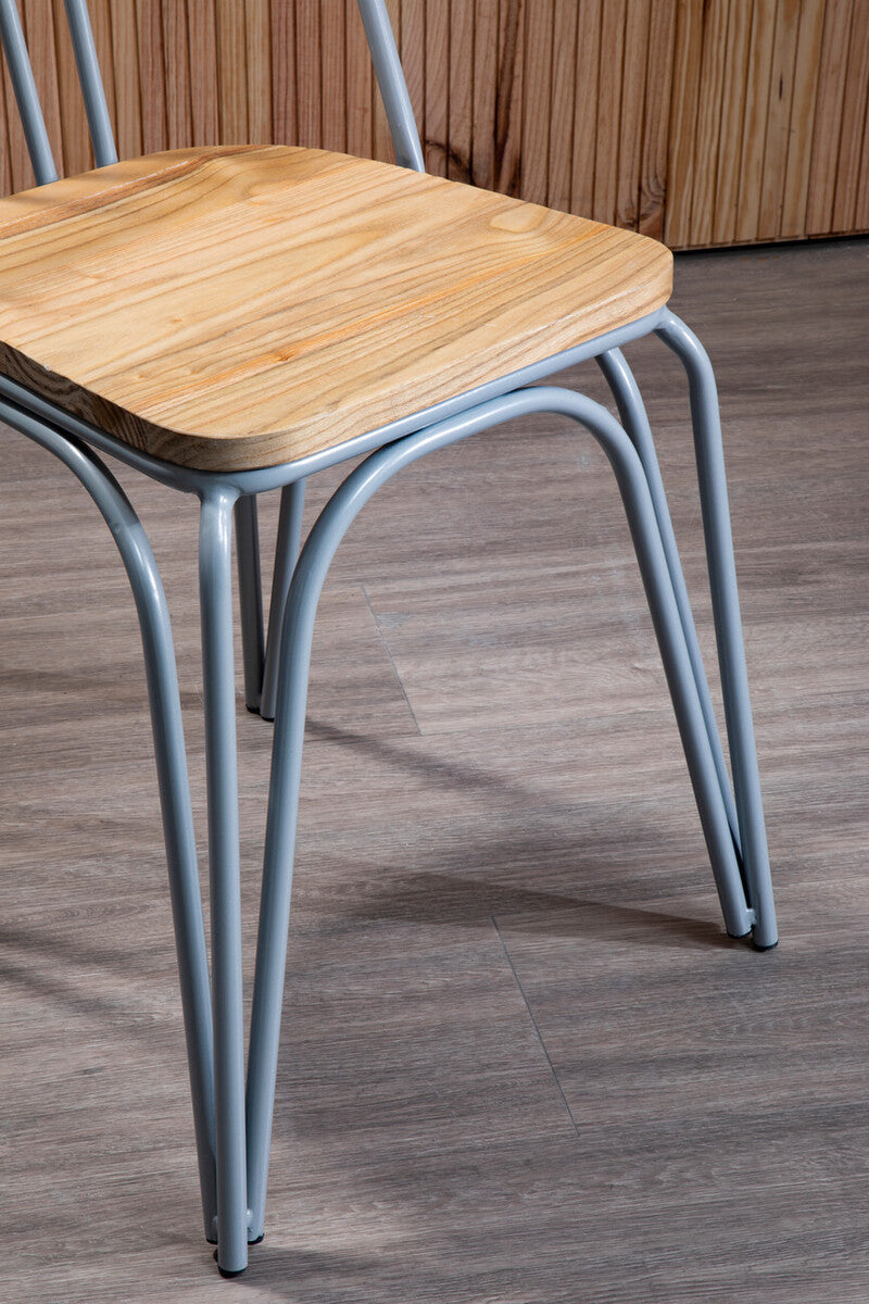 District Grey Finish Metal Frame Dining Chair